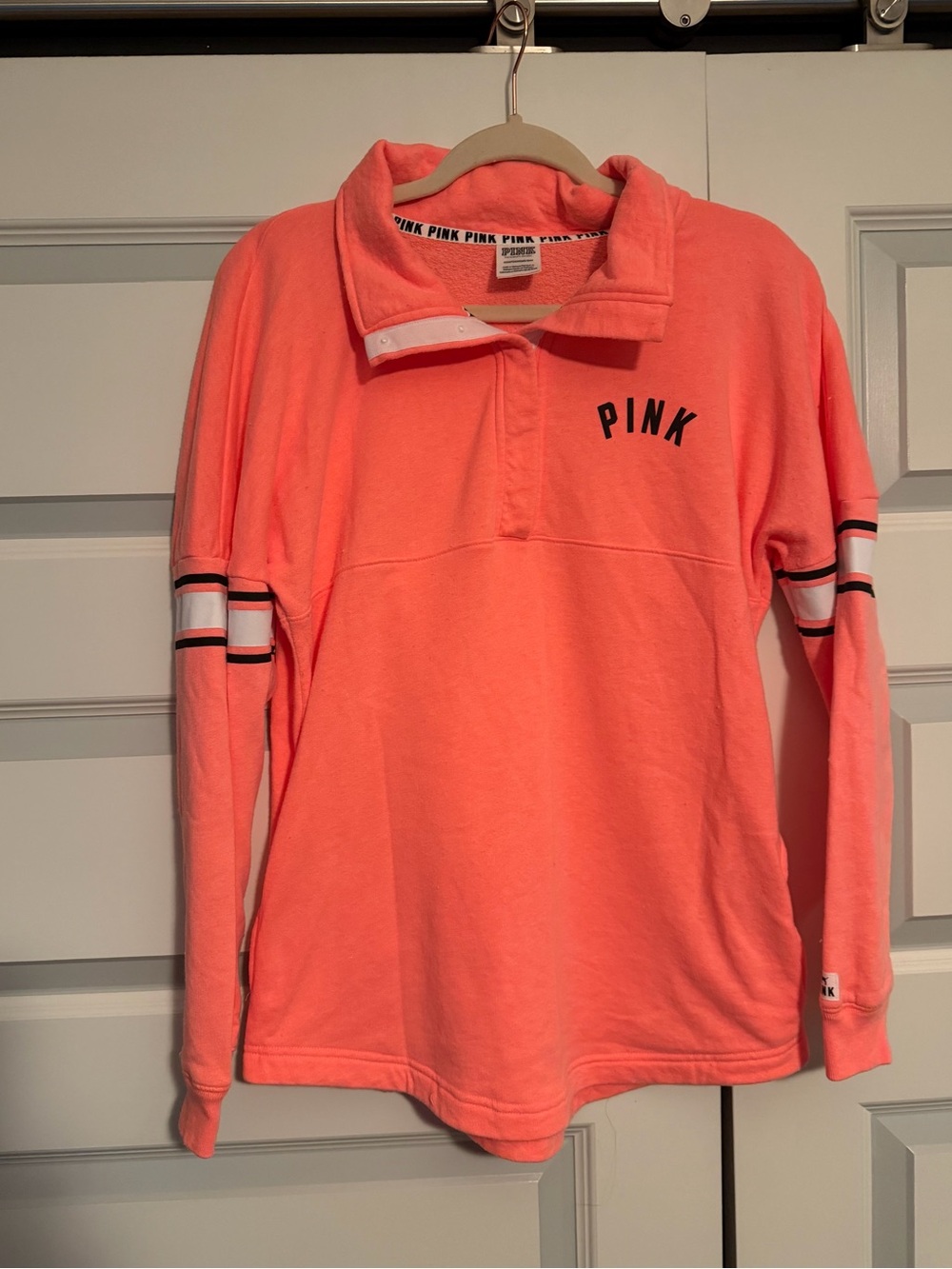 PINK Victoria's Secret Coral Half-Zip Pullover